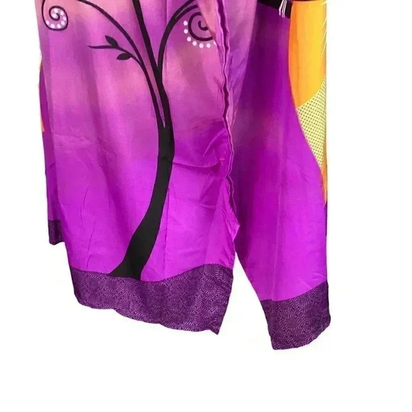 Winlar Womens OSFM African Woman Caftan Mu Mu Maxi Dress Purple Multicolor - Picture 6 of 8